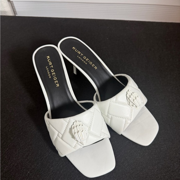 Kurt Geiger Shoes - Kurt Geiger London Kensington White Quilted Leather Mules